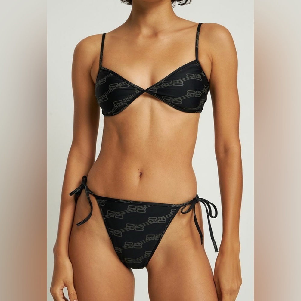 BALENCIAGA Logo Printed Stretch Tech Bikini NWT - Picture 2 of 8